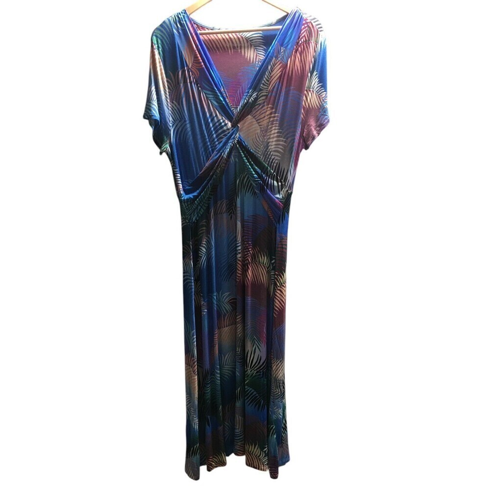 Soft Surroundings Dress Women's Size Large Multicolor Tropical Stretch